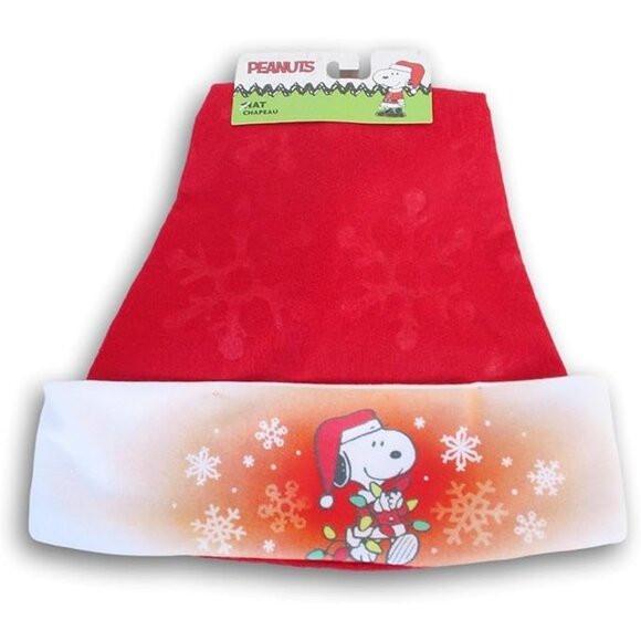 Peanuts Snoopy Santa Hat Red & White Christmas Holiday Theme - Picture 2 of 2